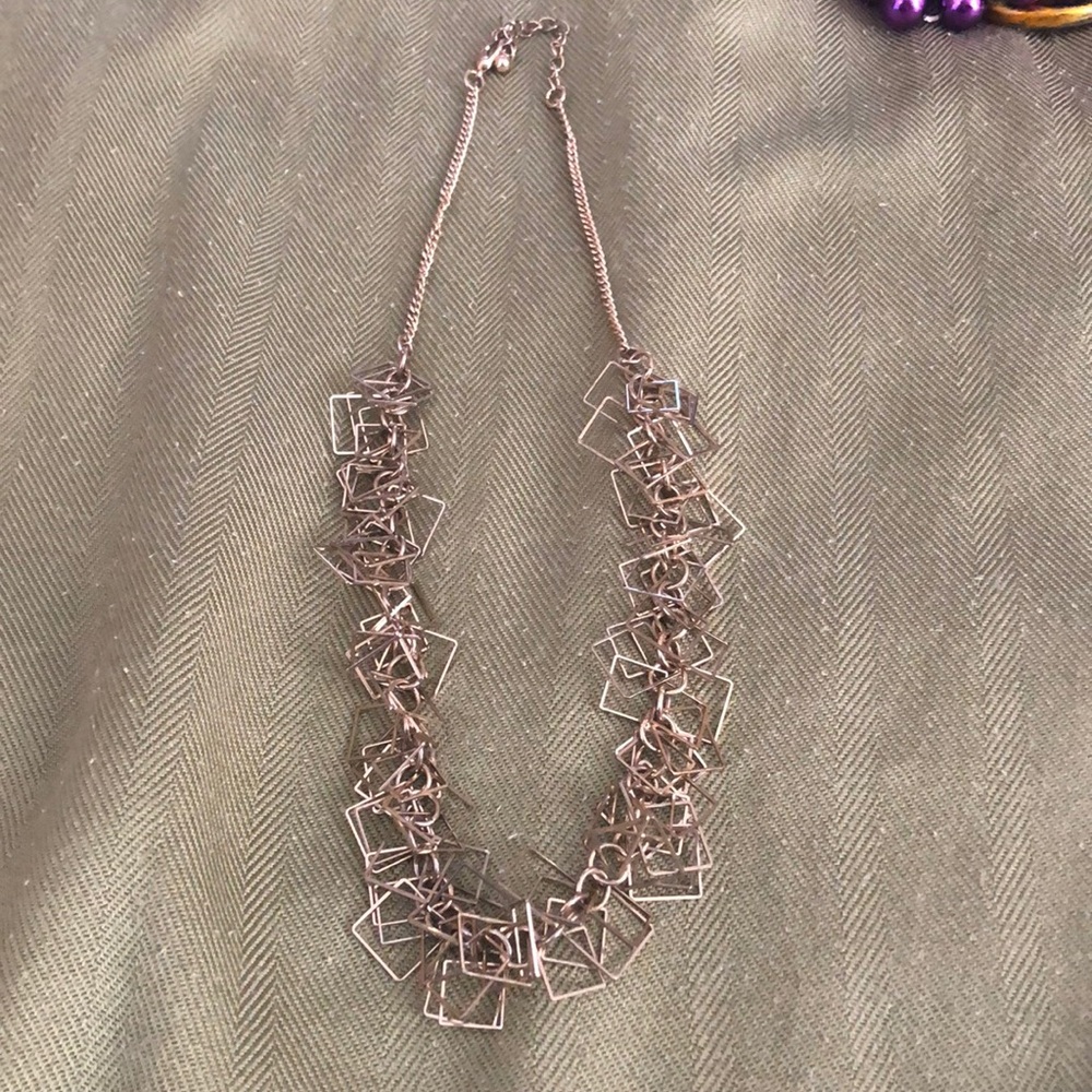 Goldtone Multi Squares Necklace